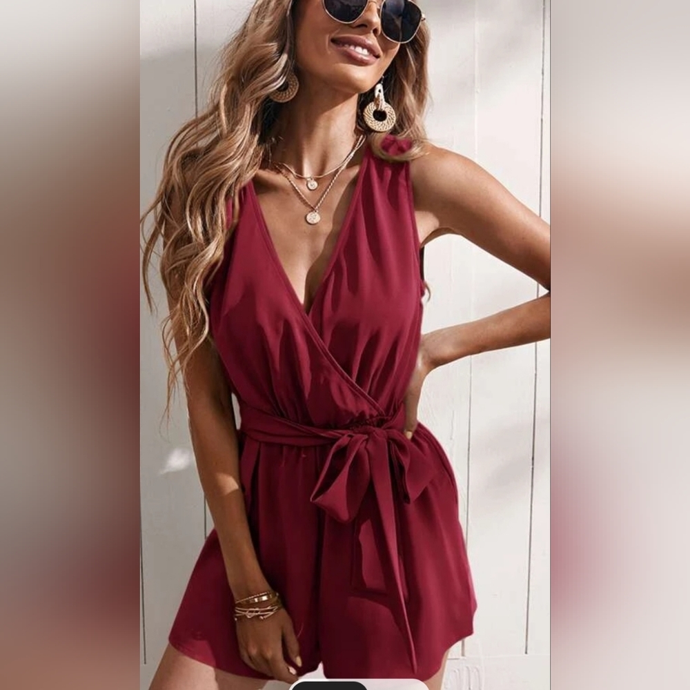 Burgundy Romper